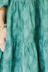 In Your Happy Place Emerald Medallion Print Dress