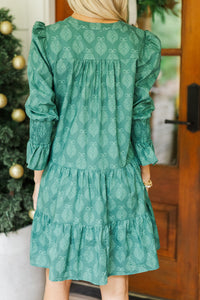 In Your Happy Place Emerald Medallion Print Dress