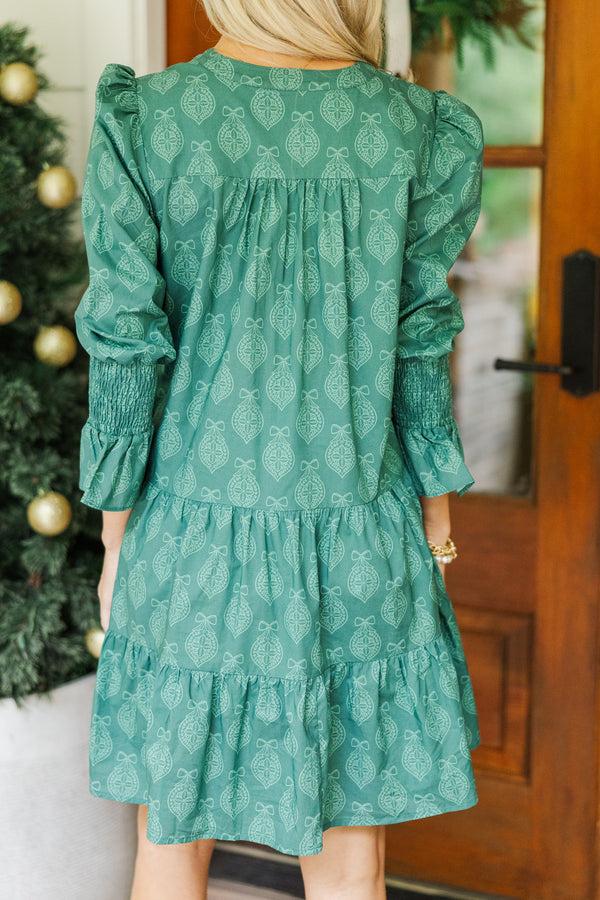 In Your Happy Place Emerald Medallion Print Dress