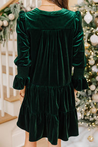 In Your Happy Place Emerald Velvet Dress