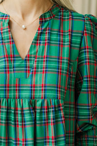 plaid holiday dresses, boutique dresses, shop the mint