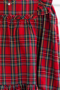 It's All Here Red Tartan Plaid Babydoll Dress