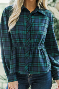 Make Your Own Choices Green Plaid Top