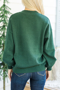 Nutcracker Fun Emerald Green Embroidered Sweater