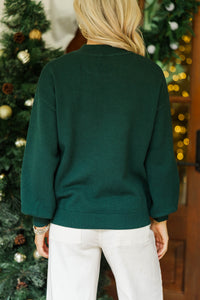 Nutcracker Fun Emerald Green Embroidered Sweater