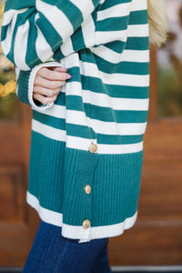 Just Stay With Me Emerald Green Striped Sweater