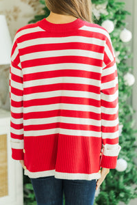 Just Stay With Me Red Striped Sweater