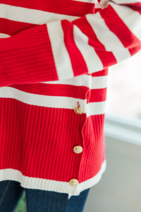 Just Stay With Me Red Striped Sweater