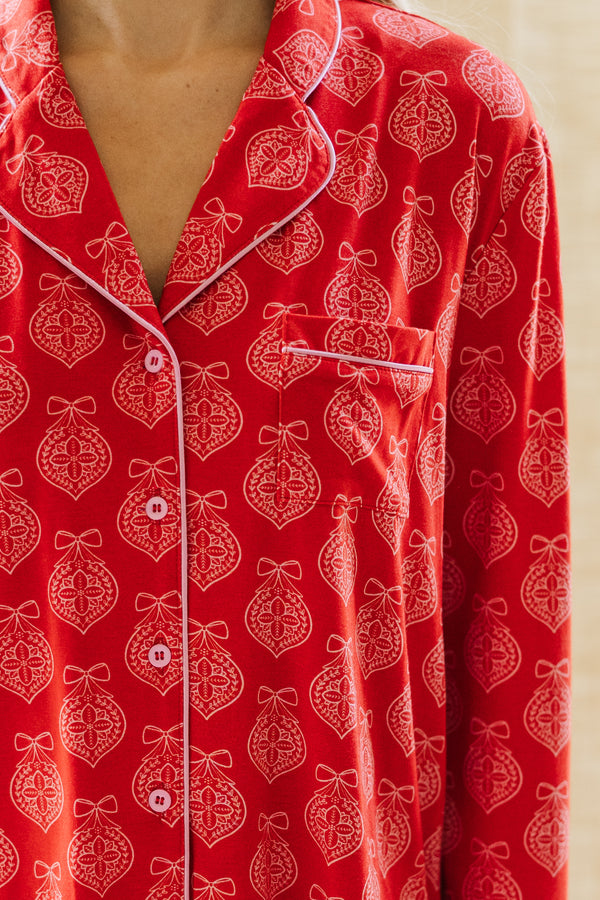 Dream Big Red Medallion L/S Bamboo Pajama Set