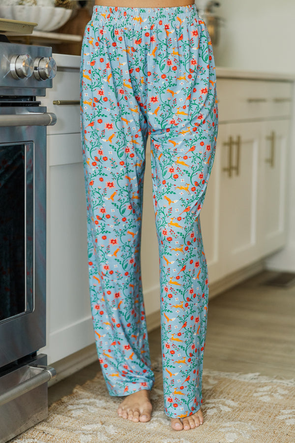 Dream Big Blue Flora & Fauna L/S Bamboo Pajama Set