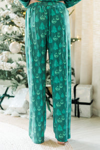 Dream Big Emerald Green Christmas Print L/S Bamboo Pajama Set