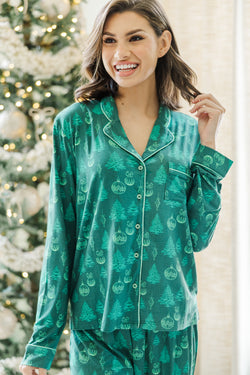 Christmas Tree Pajama SET- Blue/Green