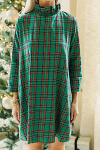 This Is It Green Plaid Swing Dress