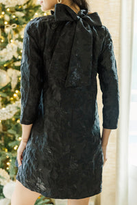 This Is It Black Brocade Swing Dress