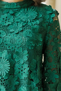 On This Day Emerald Green Lace Dress