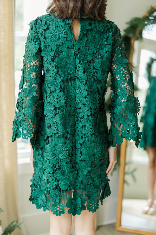 On This Day Emerald Green Lace Dress