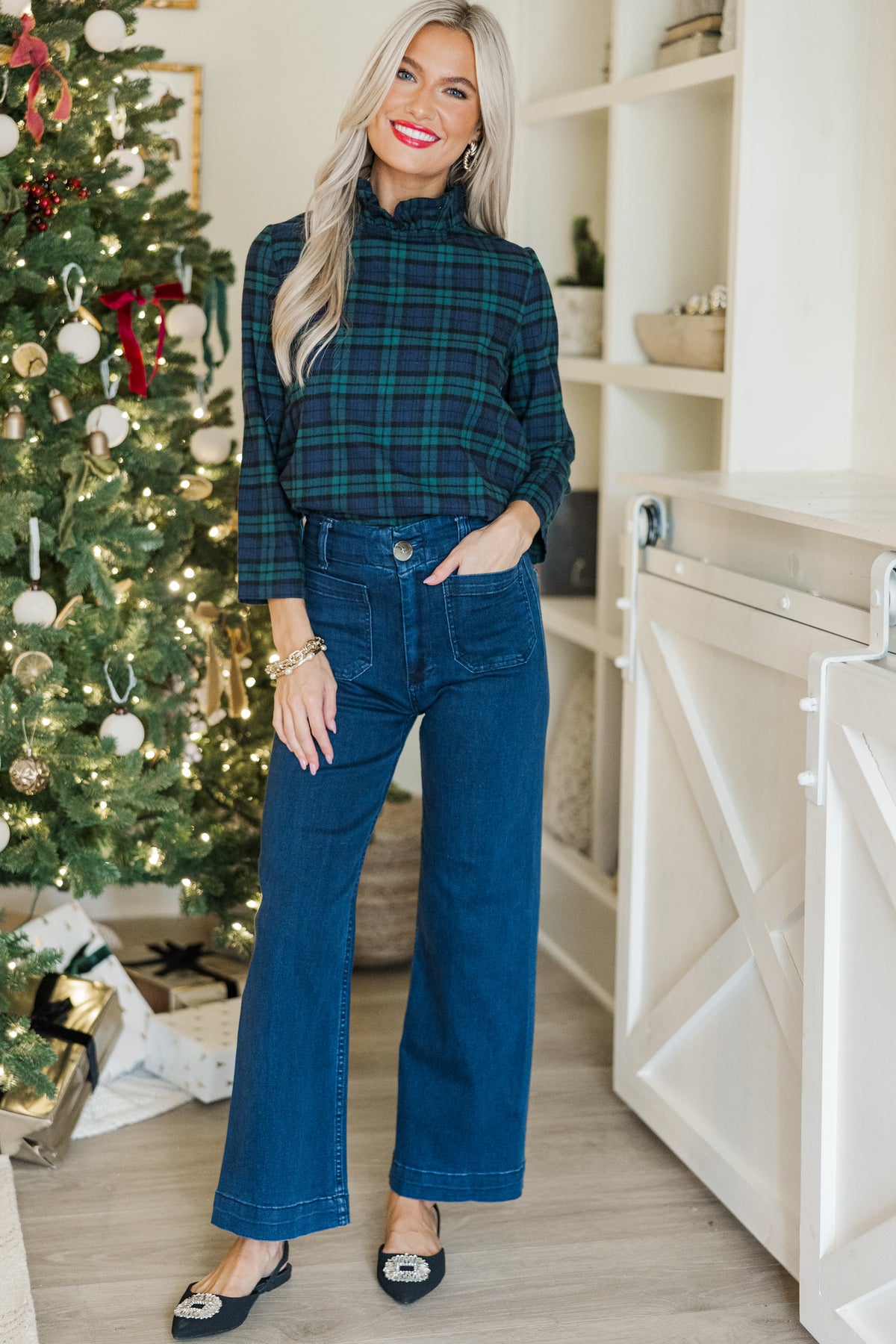 This Is It Emerald Green Plaid Blouse – Shop the Mint