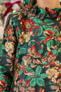 This Is It Emerald Green Floral Blouse