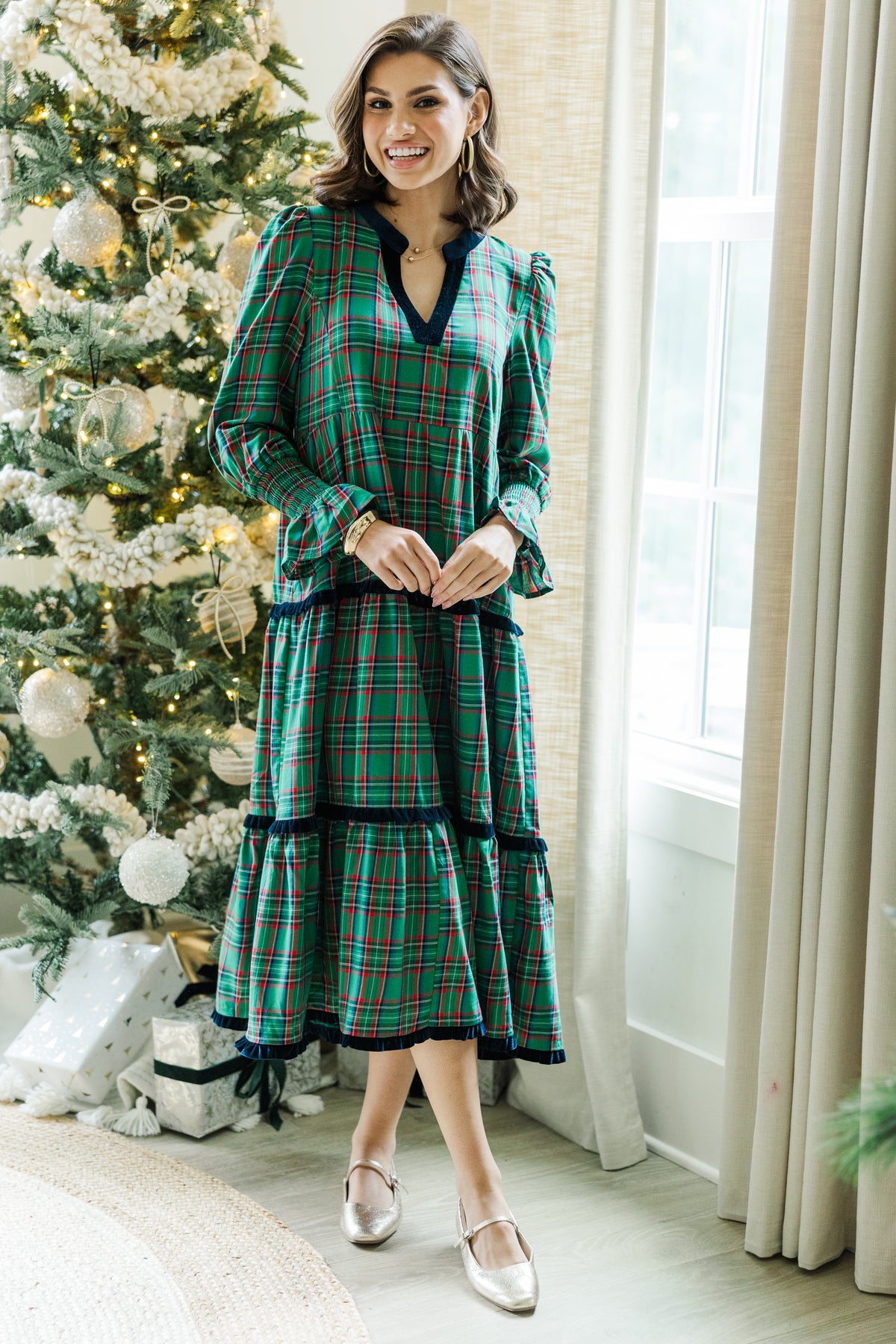 What A Surprise Green Plaid Midi Dress – Shop the Mint