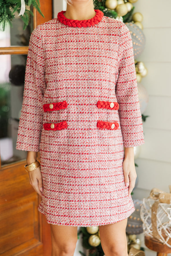 Ask You Out Burgundy Red Tweed 3/4 Sleeve Dress, X-Large - The Mint Julep Boutique | Women's Boutique Clothing Ask You Out Burgundy Red Tweed 3/4 Sleeve Dress, X-Large - The Mint Julep Boutique | Women's Boutique Clothing