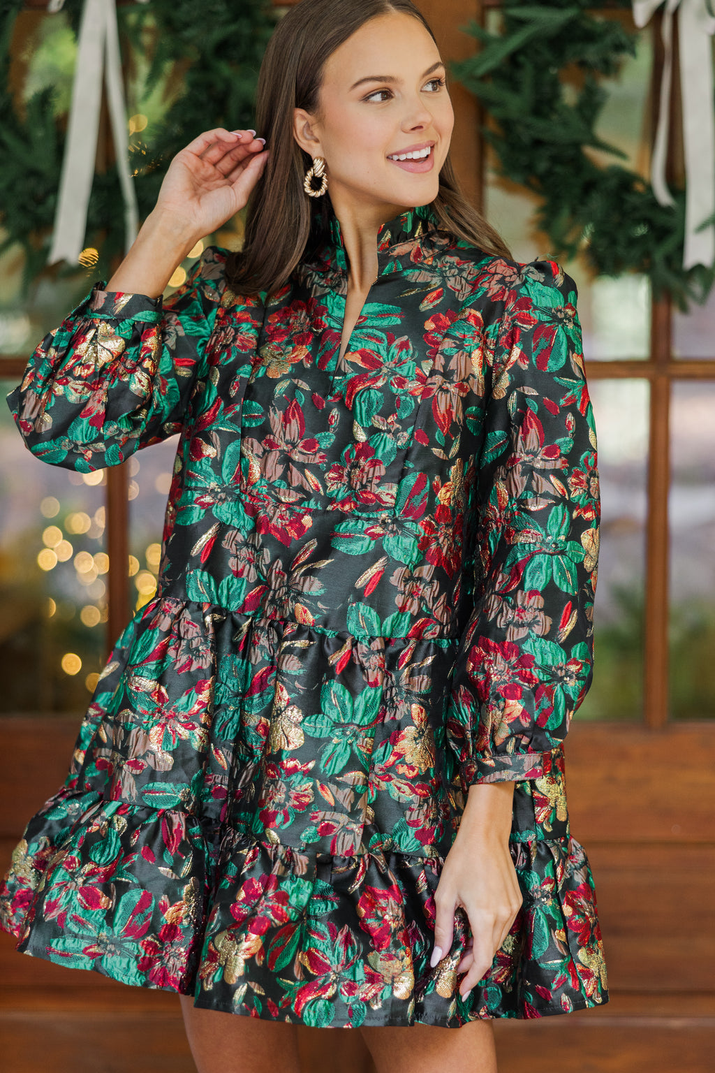 Just A Feeling Emerald Green Floral Brocade Dress, Medium - The Mint Julep Boutique | Women's Boutique Clothing Just A Feeling Emerald Green Floral Brocade Dress, Medium - The Mint Julep Boutique | Women's Boutique Clothing