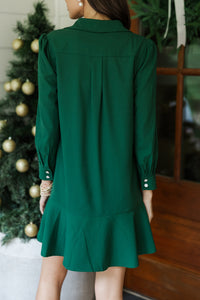 Share Your Story Emerald Green Shirt Dress