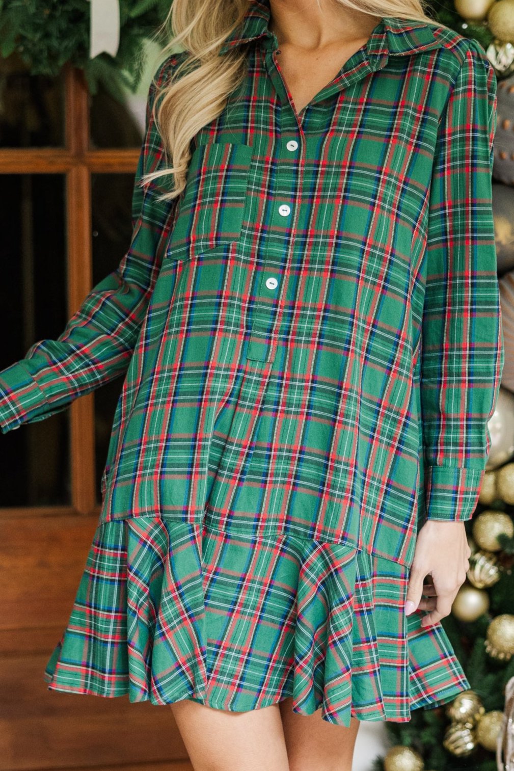 Share Your Story Green Plaid Shirt Dress – Shop the Mint