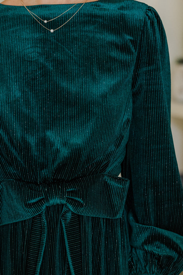 Just A Wish Emerald Green Velvet Dress