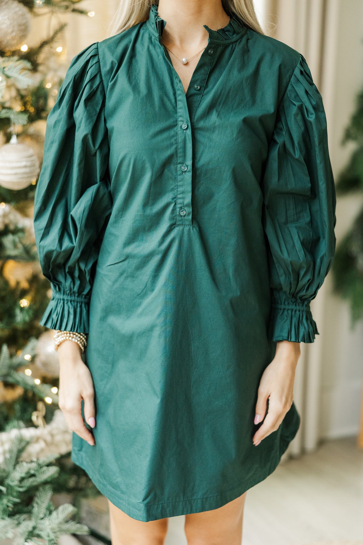 Under The Stars Emerald Green Tie Back Dress – Shop the Mint