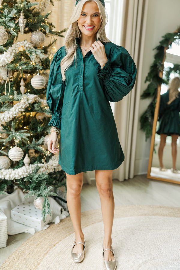 Under The Stars Emerald Green Tie Back Dress