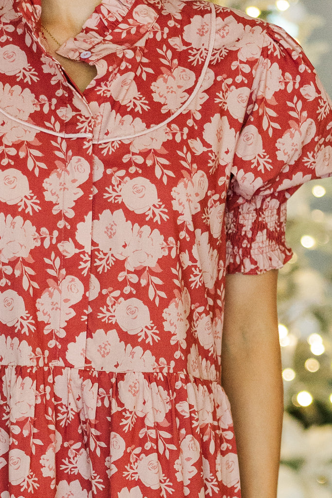 Ready For It All Red Floral Midi Dress – Shop the Mint