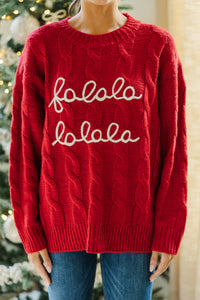 Falala Red Cable Knit Sweater