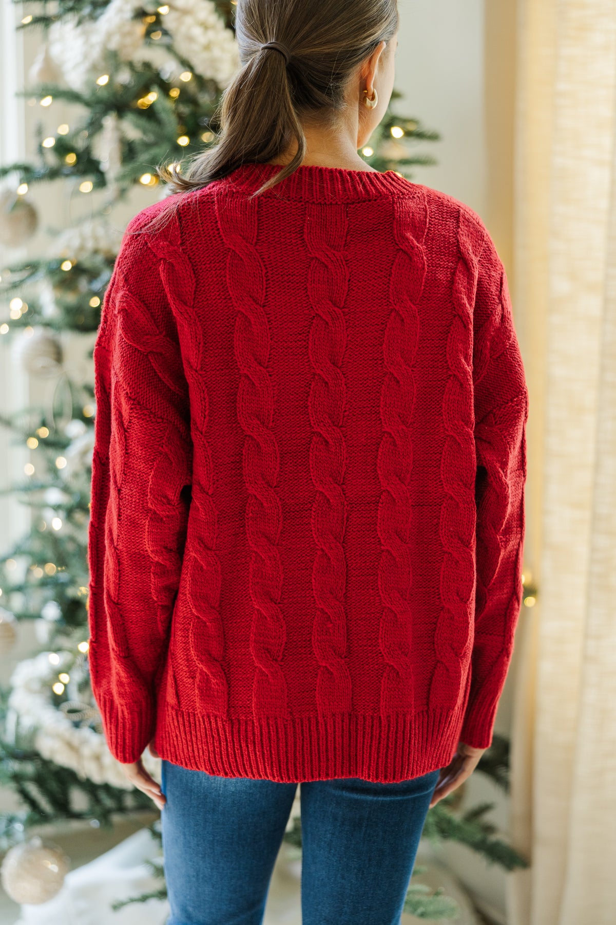Falala Red Cable Knit Sweater - Shop the Mint