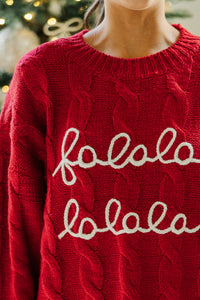 Falala Red Cable Knit Sweater