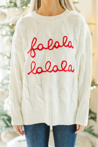 Falala Cream Cable Knit Sweater