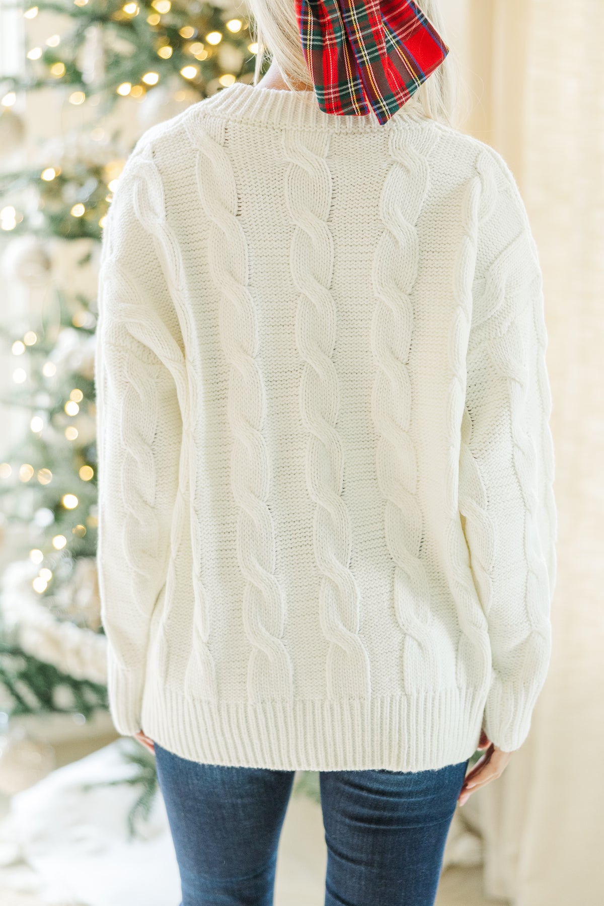 Veda Crema Dip Dye Cable Knit store Sweater