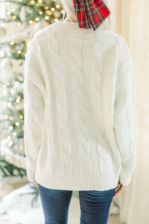 Falala Cream Cable Knit Sweater