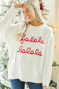 Falala Cream Cable Knit Sweater