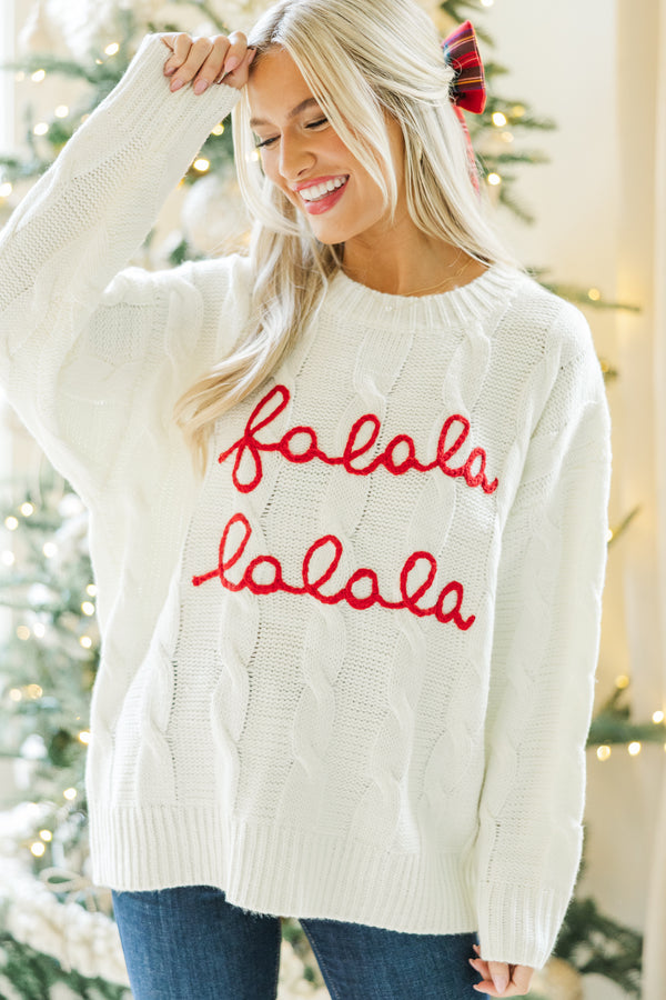 Falala Cream Cable Knit Sweater