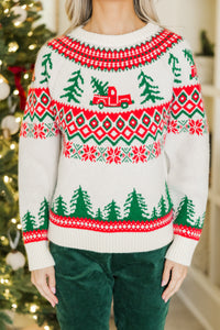 Holiday Dreaming Cream White Novelty Sweater