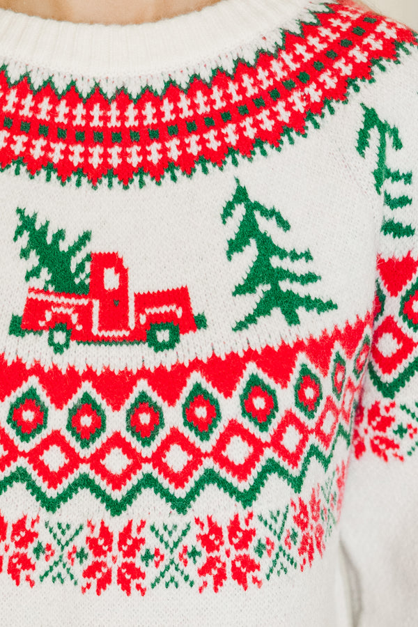 Cream holiday sweater best sale