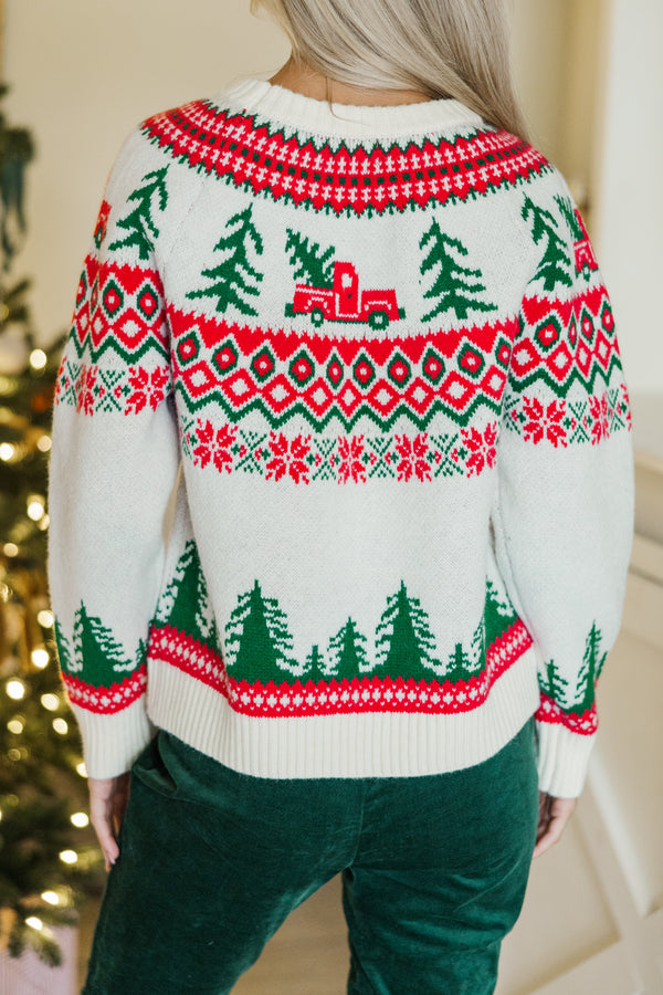 Holiday Dreaming Cream White Novelty Sweater