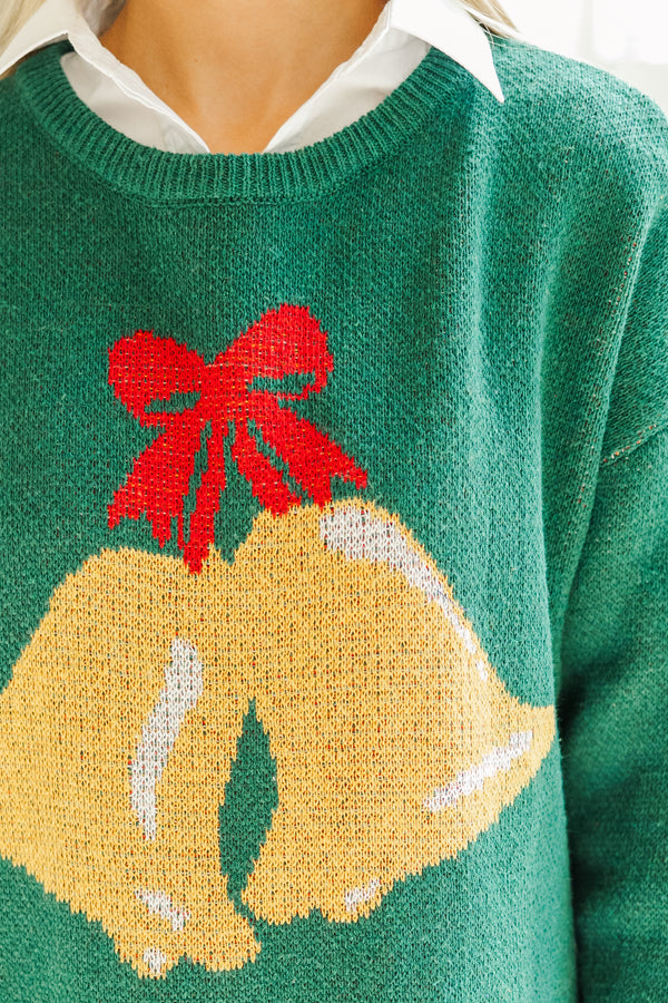 Home For The Holidays Emerald Jingle Bell Sweater