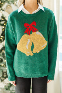 Home For The Holidays Emerald Jingle Bell Sweater