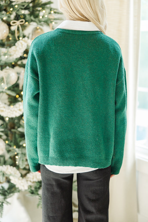 Home For The Holidays Emerald Jingle Bell Sweater