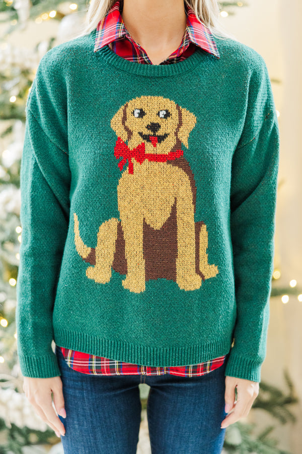 Home For The Holidays Emerald Golden Retriever Sweater