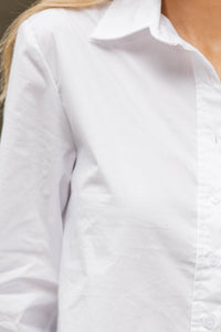 Just For You White Button Down Blouse