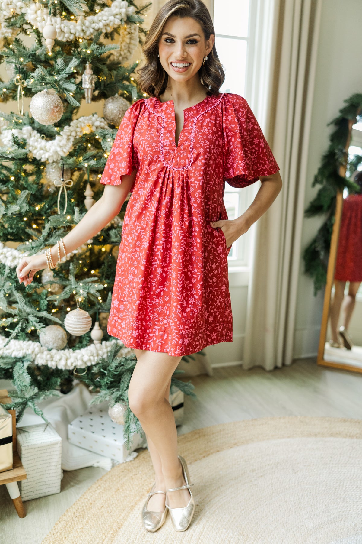 Just A Theory Red Ditsy Floral Dress – Shop the Mint Just A Theory Red Ditsy Floral Dress – Shop the Mint