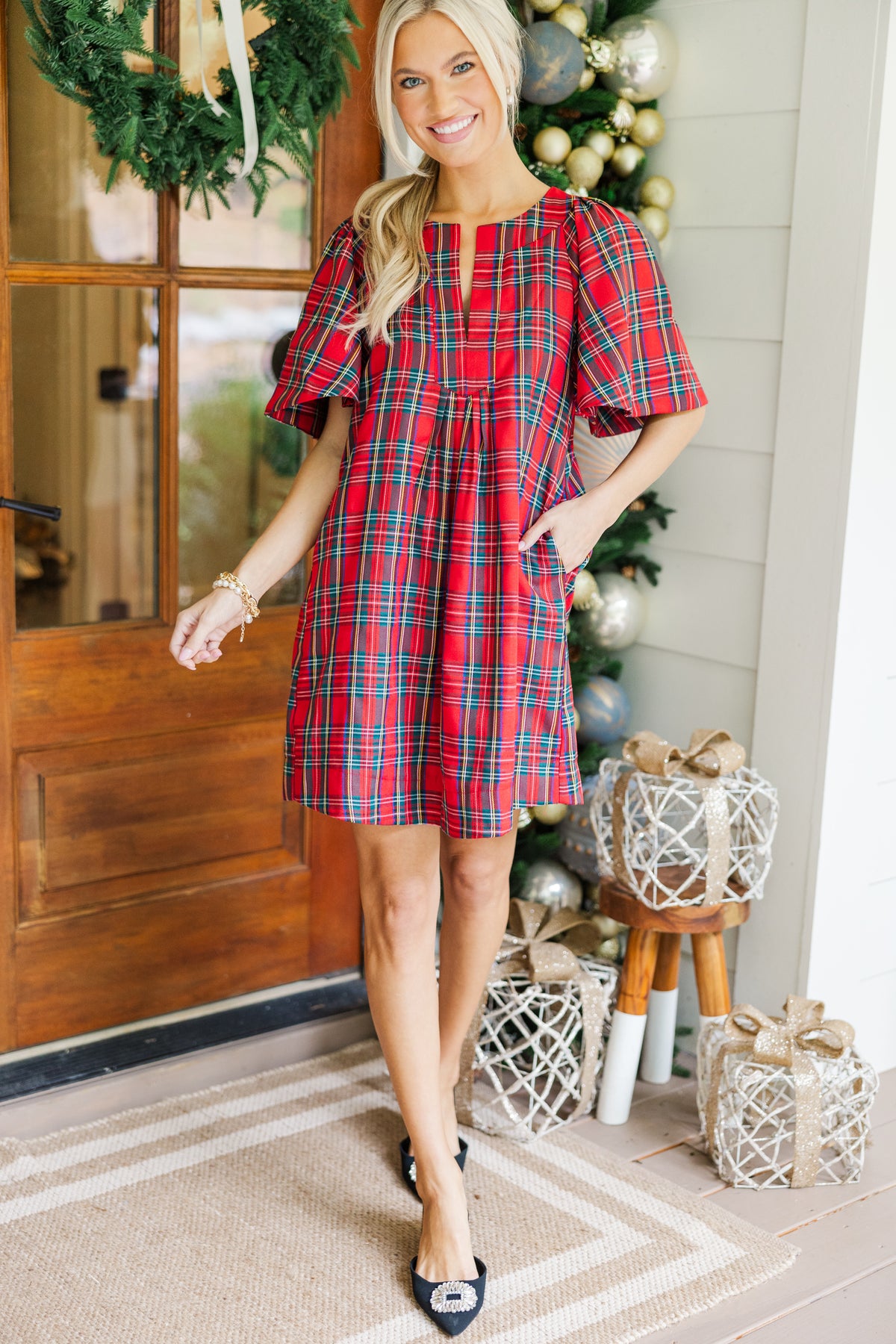 Just A Theory Red Plaid Dress – Shop the Mint