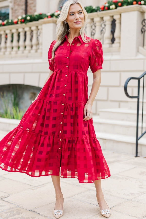 So Worth It Organza Button Down Midi Dress